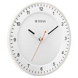 Titan Contemporary White Wall Clock with Domed Glass and Silent Sweep 27 x 27 cm (Small) W0010PA04 - KRISHNA WATCH COMPANY