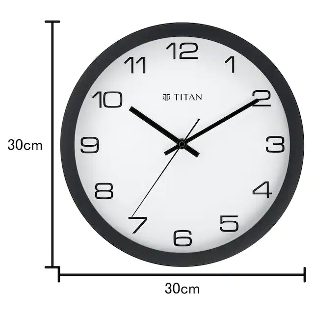 Contemporary White Wall Clock with Silent Sweep Technology - W0020PA01A - KRISHNA WATCH COMPANY