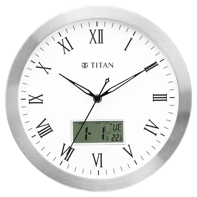 Titan Classic White Dial Color Silent Sweep Technology - 30 cm X 30 cm (Medium) NBW0021MC02 - KRISHNA WATCH COMPANY