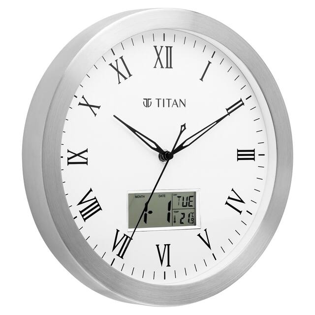 Titan Classic White Dial Color Silent Sweep Technology - 30 cm X 30 cm (Medium) W0021MC02 - KRISHNA WATCH COMPANY