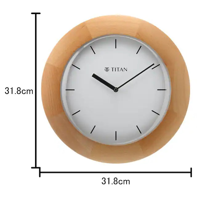 Titan Wooden Wall Clock with Domed Glass - W0035WA01 - KRISHNA WATCH COMPANY