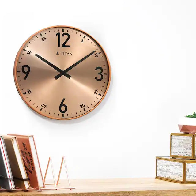Sunray Finish Slim Wall Clock in Rose Gold - 36 cm x 36 cm (Medium) W0037PA01 - KRISHNA WATCH COMPANY