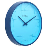 Titan Blue Wall Clock with Overlayed numbers - W0039PA02A - KRISHNA WATCH COMPANY