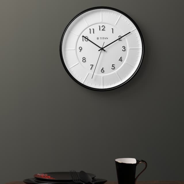 Contemporary Wall Clock with Raised Numbers - 30.8 cm x 30.8 cm (Medium) W0041PA01A - KRISHNA WATCH COMPANY