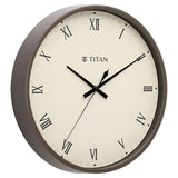 TITAN WALL CLOCK Classic Grey Wall Clock with Silent Sweep Technology - NCW0043PA04A