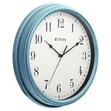Titan Distressed Finish Blue Wall Clock with Silent Sweep Technology - W0045PA01A - KRISHNA WATCH COMPANY
