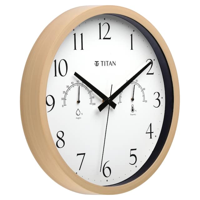 Titan Wall Clock Contemporary Wooden Finish White - W0046PA01 - KRISHNA WATCH COMPANY