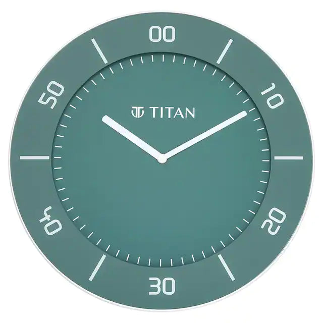Titan Green Slim Wall Clock - 30 cm x 30 cm (Medium) W0047PA01 - KRISHNA WATCH COMPANY