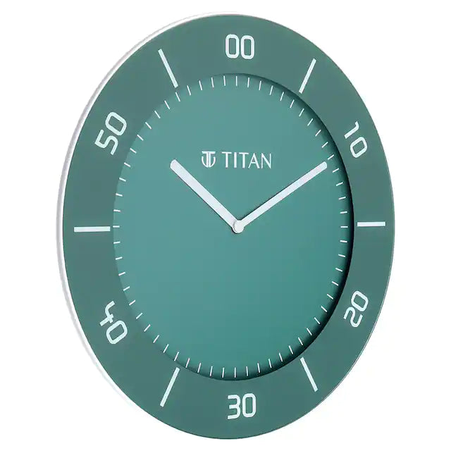 Titan Green Slim Wall Clock - 30 cm x 30 cm (Medium) W0047PA01 - KRISHNA WATCH COMPANY