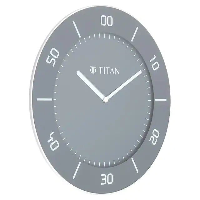 Titan Grey Slim Wall Clock - 30 cm x 30 cm (Medium) W0047PA02 - KRISHNA WATCH COMPANY