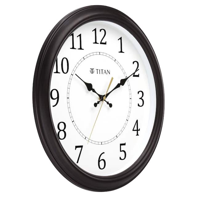 Titan Classic Brown Wall Clock with Silent Sweep Technology - 42.0 cm x 42.0 cm (Large) W0056PA02 - KRISHNA WATCH COMPANY