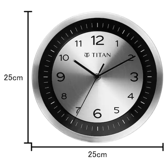 Classic Silver Wall Clock with Silent Sweep Technology - 25.0 cm x 25.0 cm (Small) W0059MA01 - KRISHNA WATCH COMPANY