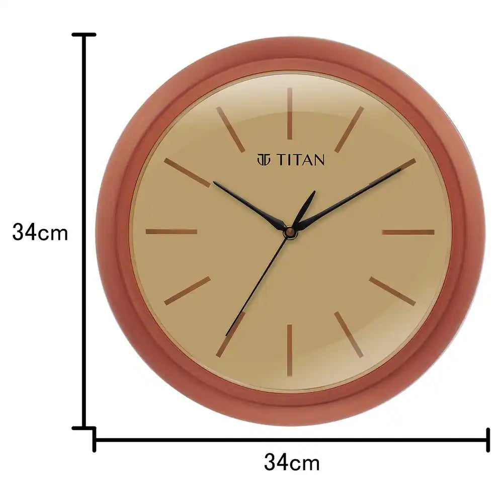 Titan Classic Brown Colour Wall Clock W0072PA01 - KRISHNA WATCH COMPANY