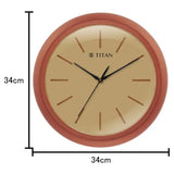 Titan Classic Brown Colour Wall Clock W0072PA01 - KRISHNA WATCH COMPANY