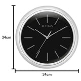 Titan Classic Silver Colour Wall Clock with Silent W0072PA02 - KRISHNA WATCH COMPANY