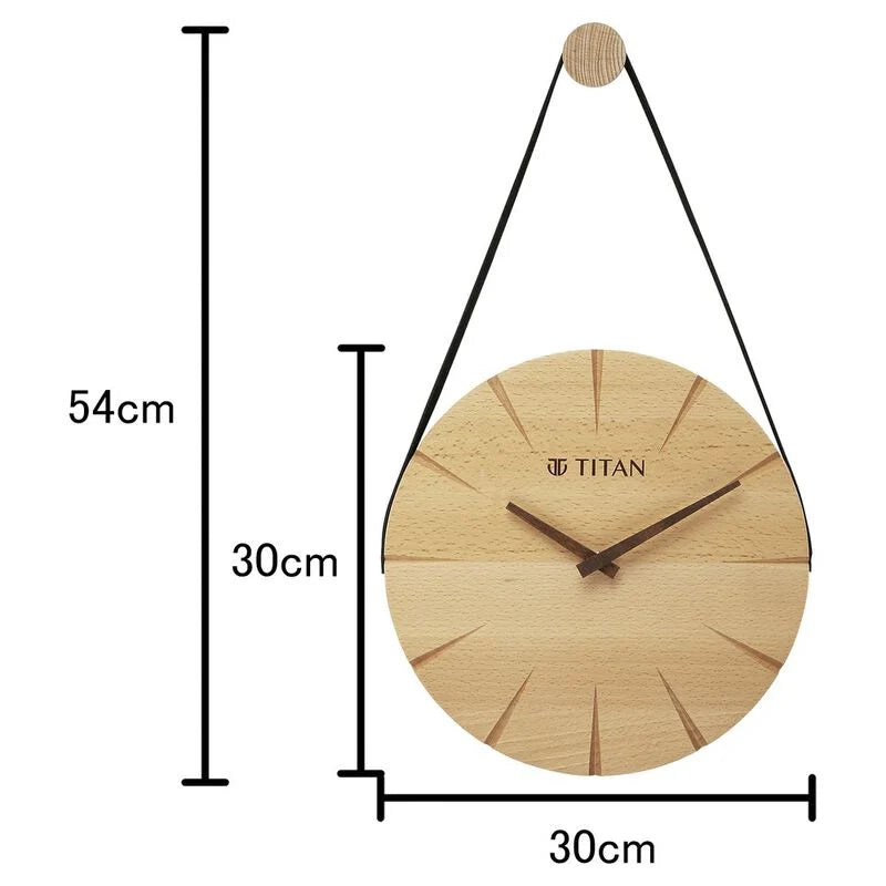 Titan Artisanal Hang-wood Wall Clock - 30 cm x 30 cm W0076WA01 - KRISHNA WATCH COMPANY