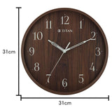 Titan Woodgrain Whispers - Dark Brown Contemporary Wall Clock