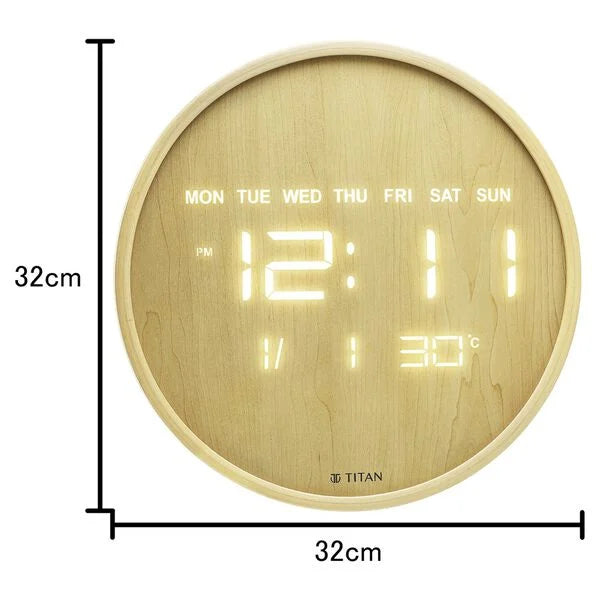 Titan Wood-Grain LED Digital Clock w0082wd01 - KRISHNA WATCH COMPANY