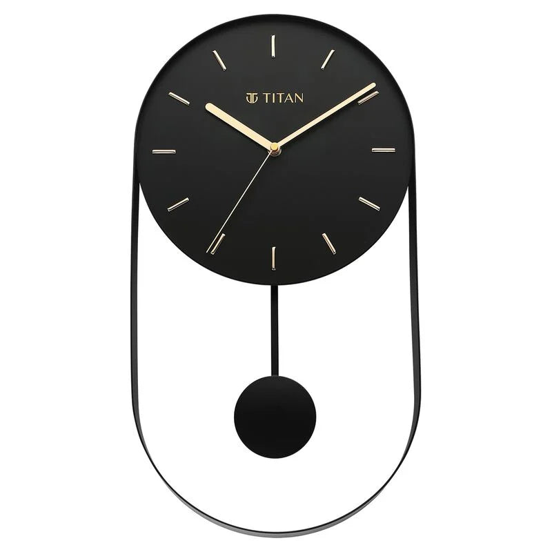 Titan Contemporary Modern Metallics Pendulum Wall Clock - W0086MP01 - KRISHNA WATCH COMPANY