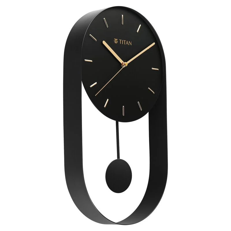 Titan Contemporary Modern Metallics Pendulum Wall Clock - W0086MP01 - KRISHNA WATCH COMPANY
