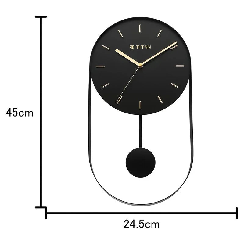 Titan Contemporary Modern Metallics Pendulum Wall Clock - W0086MP01 - KRISHNA WATCH COMPANY