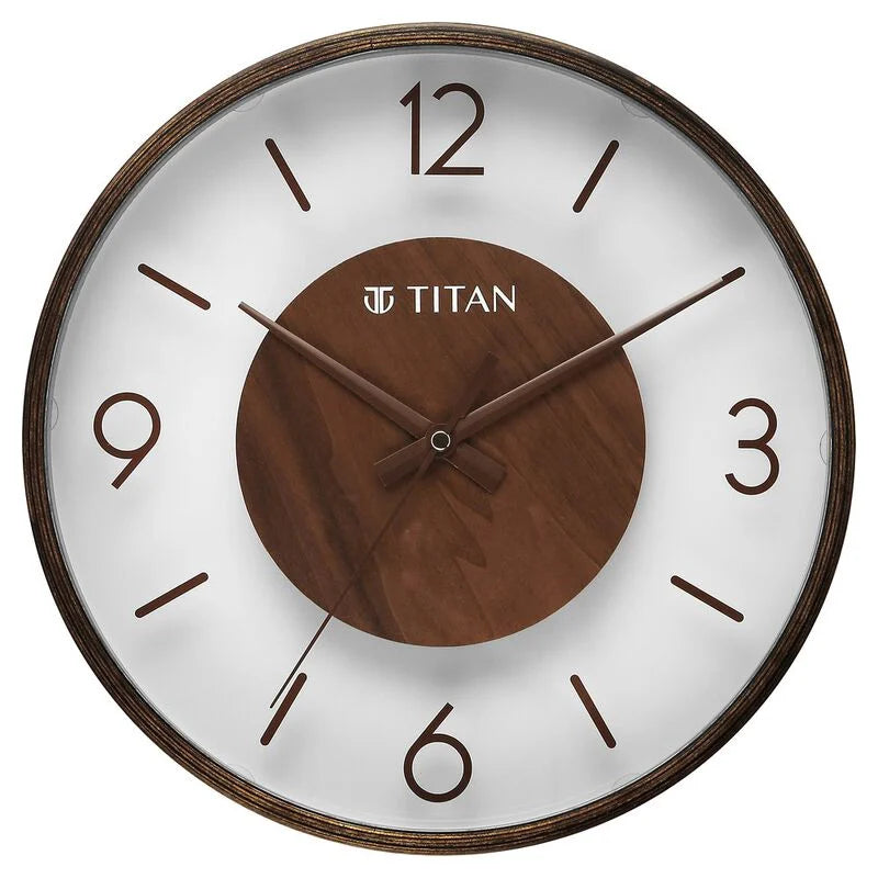 Titan Glass-Wood Fusion Wall Clock W0089WA01 - KRISHNA WATCH COMPANY
