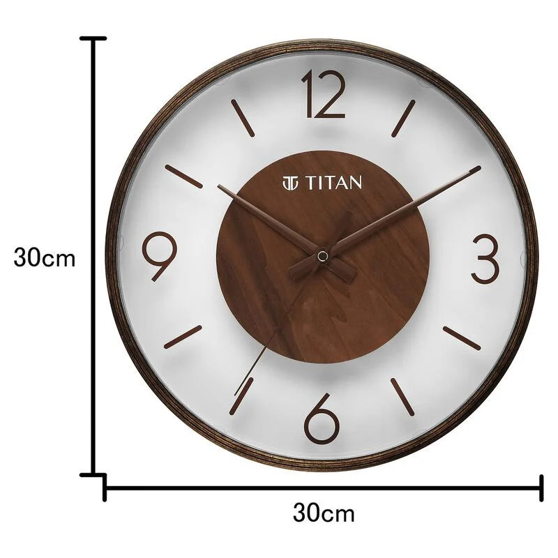 Titan Glass-Wood Fusion Wall Clock W0089WA01 - KRISHNA WATCH COMPANY