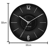 Titan Earth Flare Wall Clock - Black Marble Texture w0093pa02 - KRISHNA WATCH COMPANY
