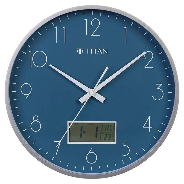 Titan Contemporary Ana-Digi Wall Clock with Thermometer w0100pc01
