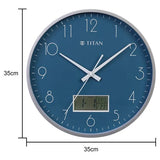 Titan Contemporary Ana-Digi Wall Clock with Thermometer w0100pc01
