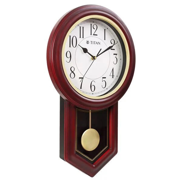 Titan Classic Pendulum Wall Clock with Chime w0102pm01 - KRISHNA WATCH COMPANY