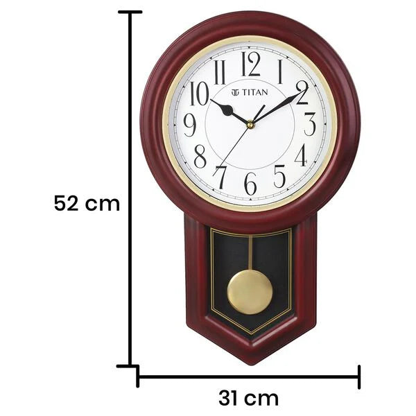 Titan Classic Pendulum Wall Clock with Chime w0102pm01 - KRISHNA WATCH COMPANY