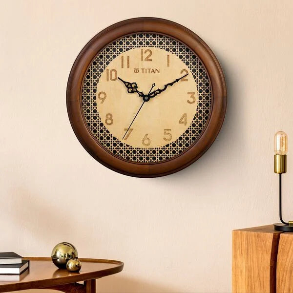 Titan Classic Wooden Wall Clock (35cm x 35cm) w0103wa01 - KRISHNA WATCH COMPANY