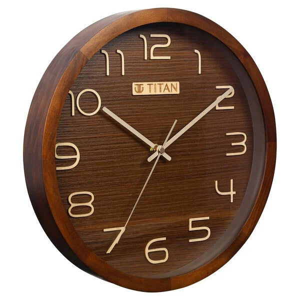 Titan Classic Wooden Wall Clock (30cm x 30cm) w0104wa01 - KRISHNA WATCH COMPANY