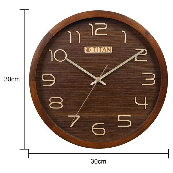 Titan Classic Wooden Wall Clock (30cm x 30cm) w0104wa01 - KRISHNA WATCH COMPANY