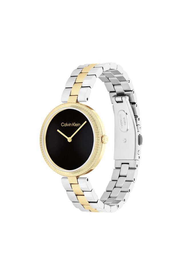 CALVIN KLEIN Gleam Black Dial Stainless Steel Analogue Watch For Women - 25100012 - KRISHNA WATCH COMPANY