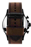 Fossil Mens 50 mm Nate Black Dial Leather Chronograph Watch - JR1487 - KRISHNA WATCH COMPANY