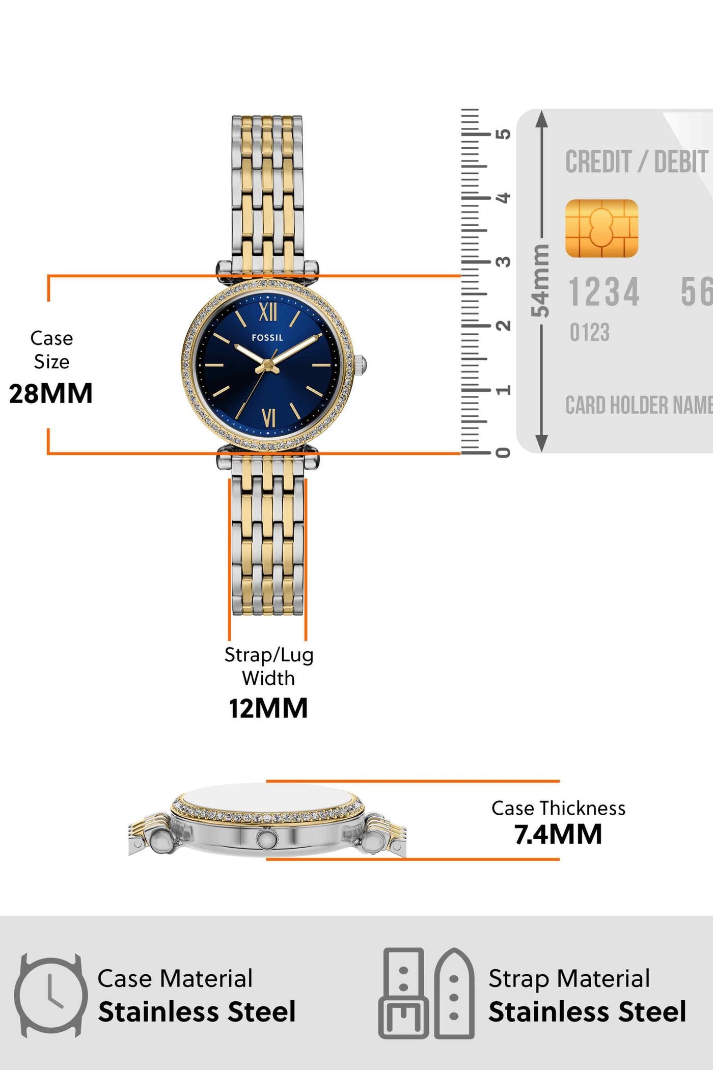 Fossil Carlie Analog Watch For Women ES5438 - KRISHNA WATCH COMPANY