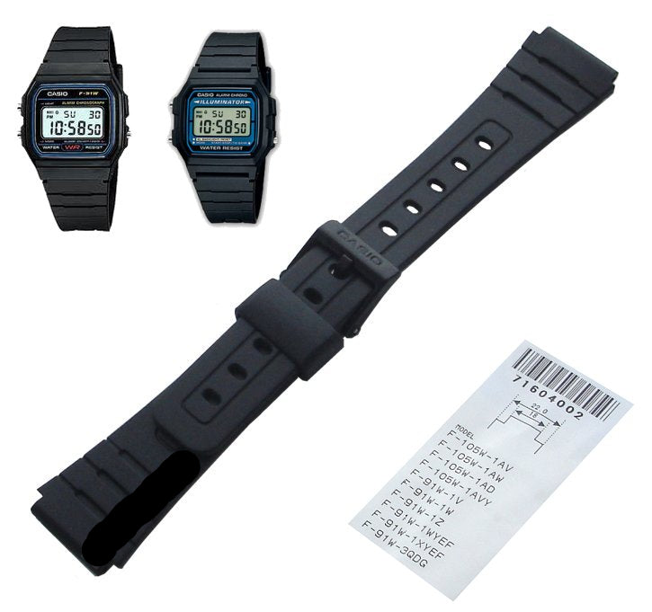 Casio F-91W, F-91WG, F-94WA, F-105W, F-106W Watch Strap Band | 71604002 - KRISHNA WATCH COMPANY