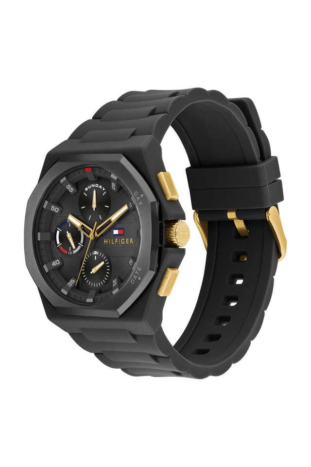 TOMMY HILFIGER Drop2 44 mm Black Dial Silicone Analogue Wrist Watch for Men - TH1792120W - KRISHNA WATCH COMPANY