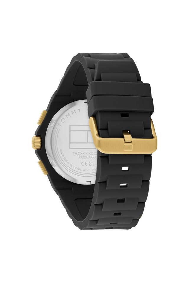 TOMMY HILFIGER Drop2 44 mm Black Dial Silicone Analogue Wrist Watch for Men - TH1792120W - KRISHNA WATCH COMPANY