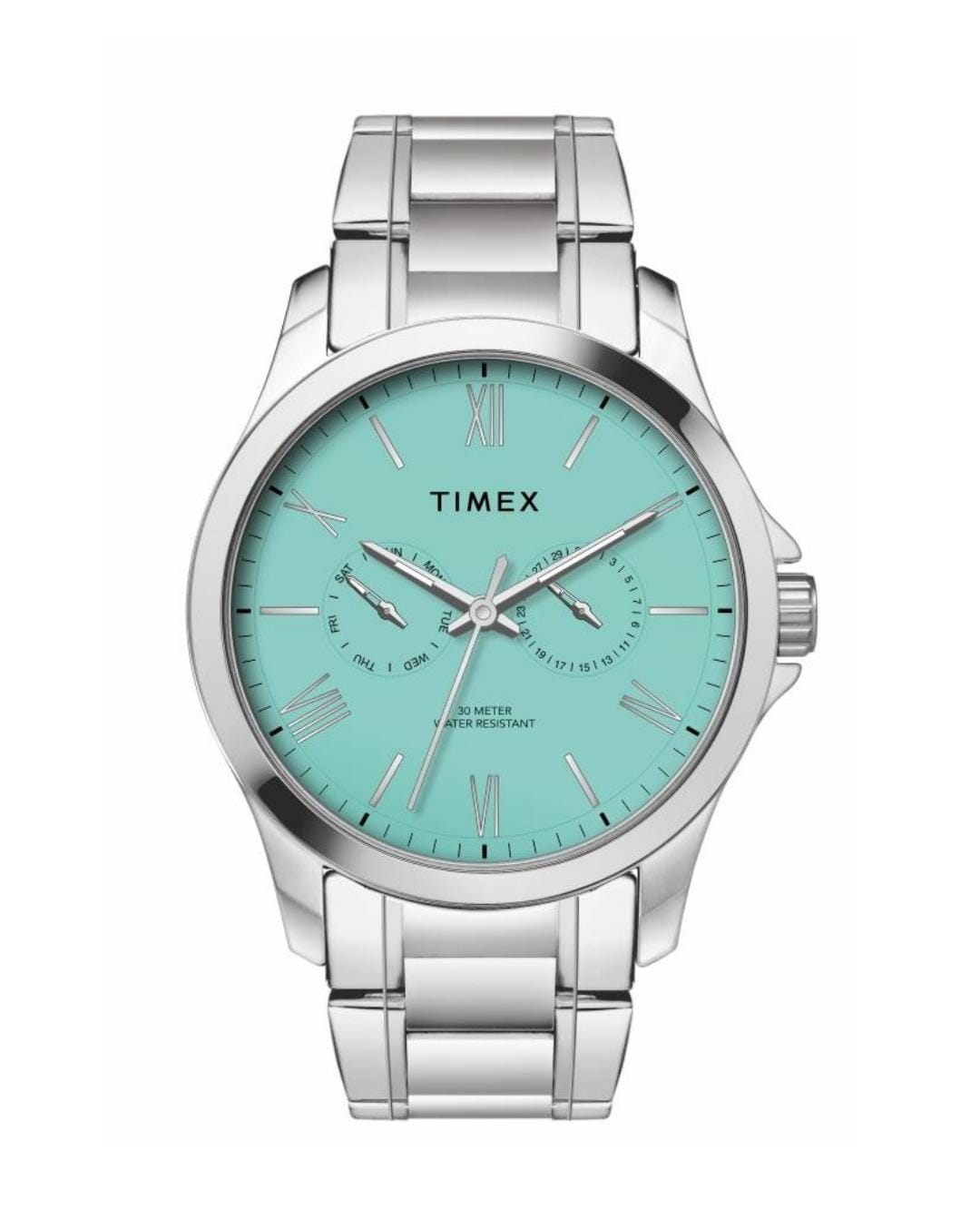 Timex Roman with Appliques Tiffany Blue dial Men's Watch TW000X141 - KRISHNA WATCH COMPANY