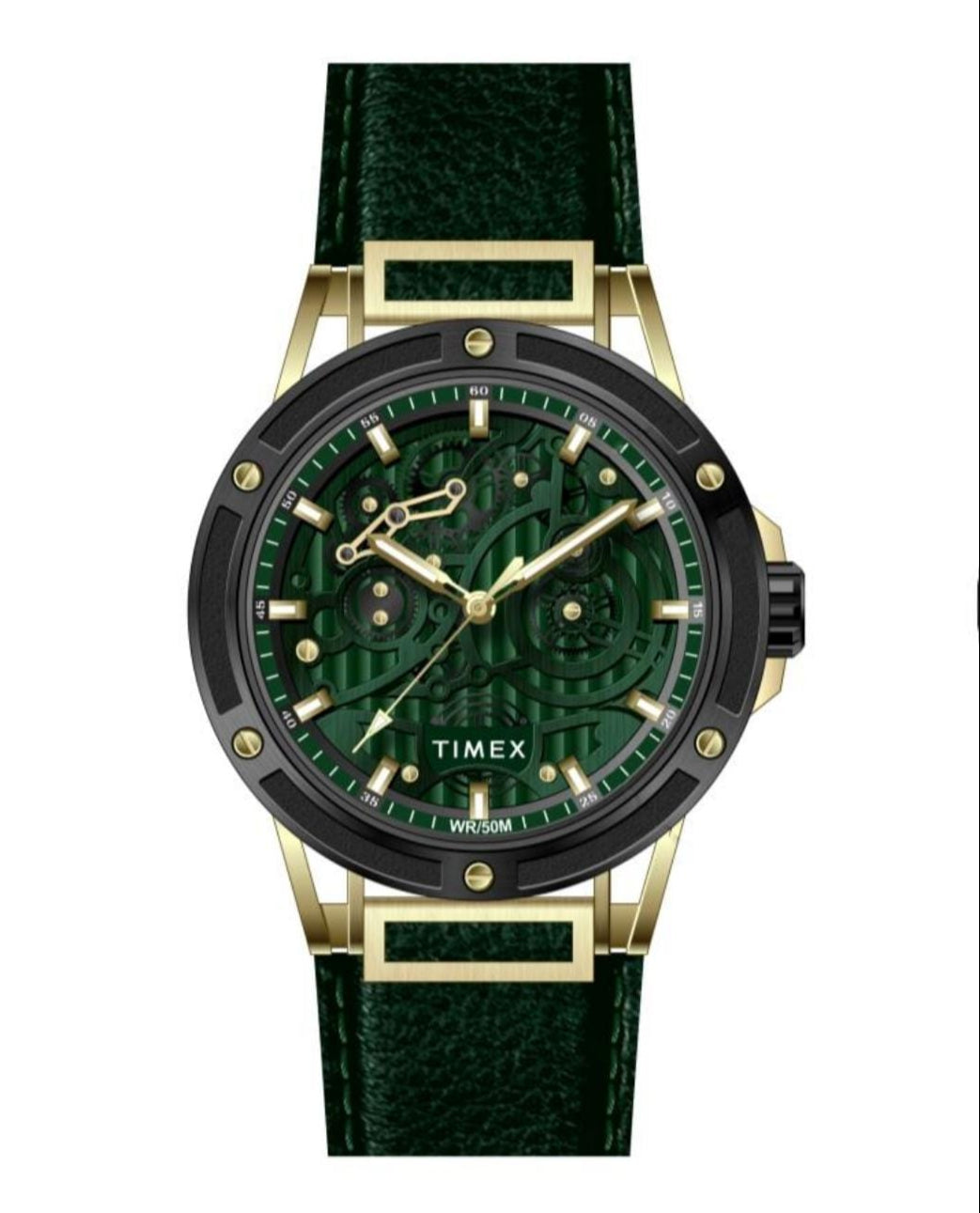Timex Men's Premium Green Skeletal Dial Analog Watch -TWEG27800