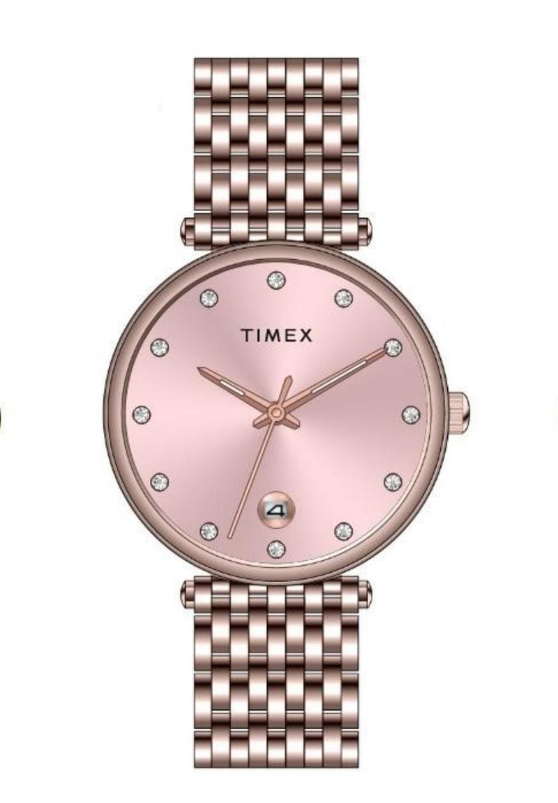 Timex Women Rose Gold Dial Analog Watch - TWEL21601