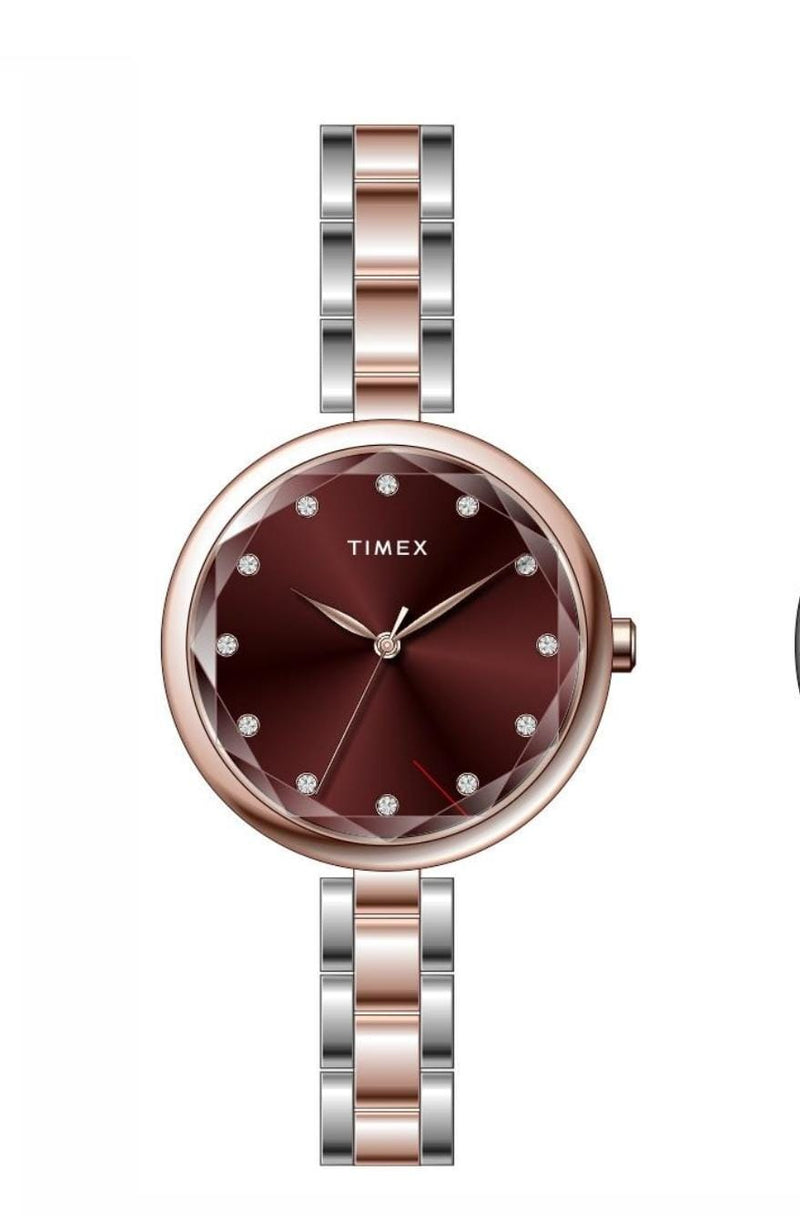 Timex Women Maroon Dial Analog Watch - TWEL21702