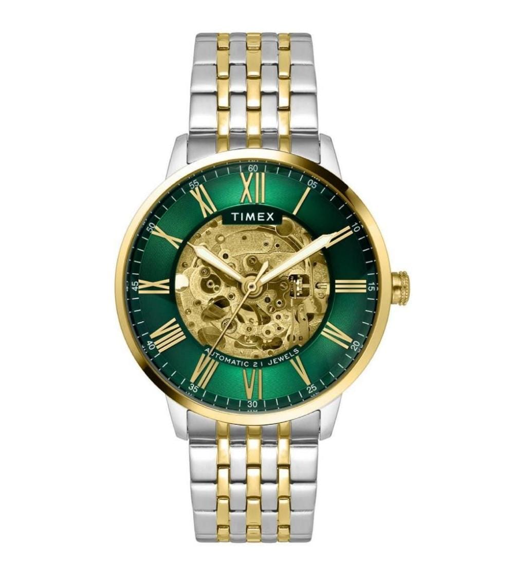 Timex Green Dial Stainless Steel bracelet Men's Watch - TWEG23504 - KRISHNA WATCH COMPANY