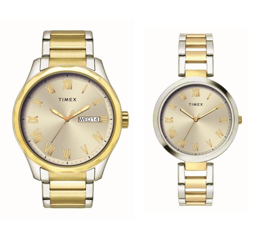 Timex Cream Dial Stainless Steel bracelet Men's Watch - TW00PR341 - KRISHNA WATCH COMPANY