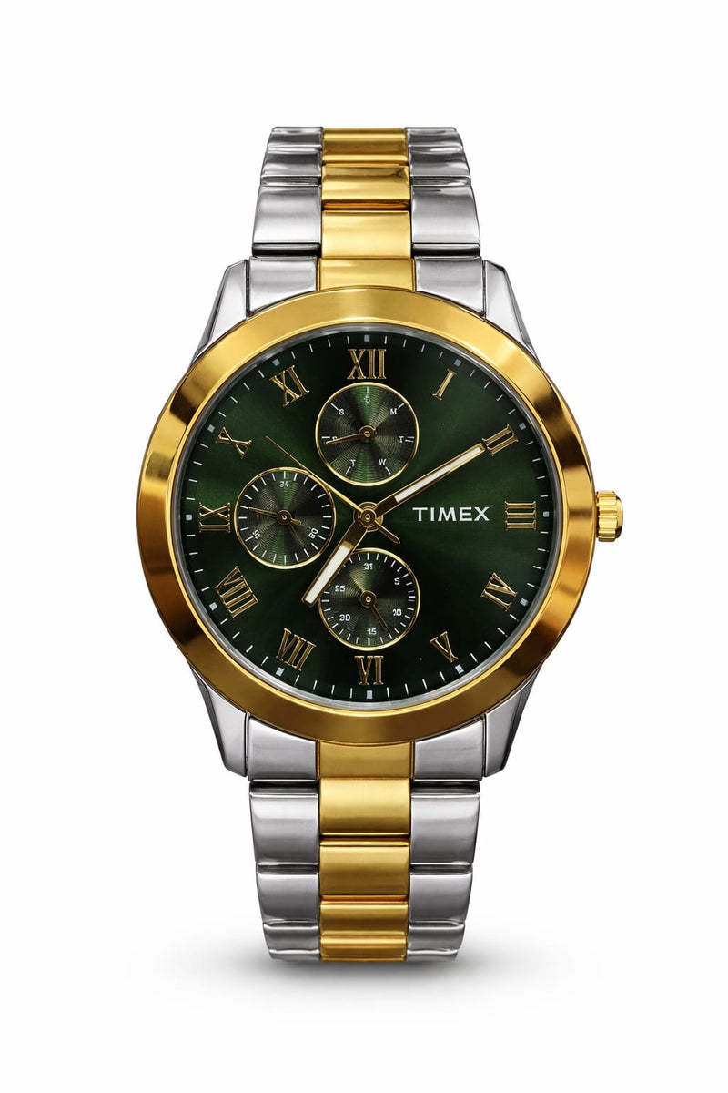 Timex Men astrological Green Round Dial Romen Number Watch - TWEG18525