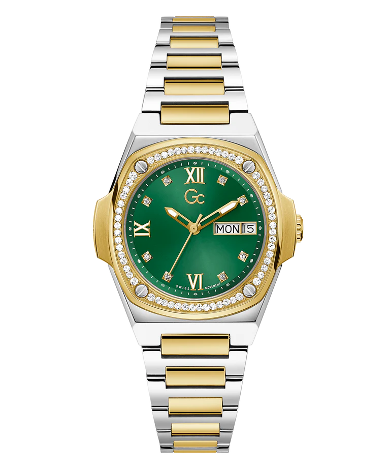 Gc Coussin Shape Lady Green Coussin Dial Analog Women Watch Y98010L9MF - KRISHNA WATCH COMPANY