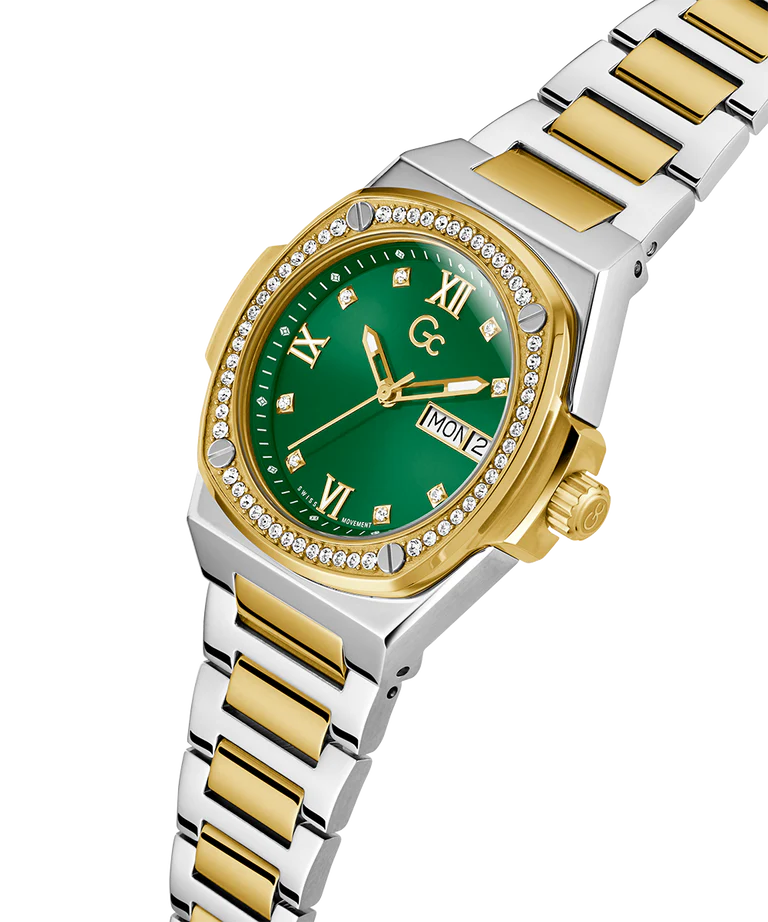 Gc Coussin Shape Lady Green Coussin Dial Analog Women Watch Y98010L9MF - KRISHNA WATCH COMPANY